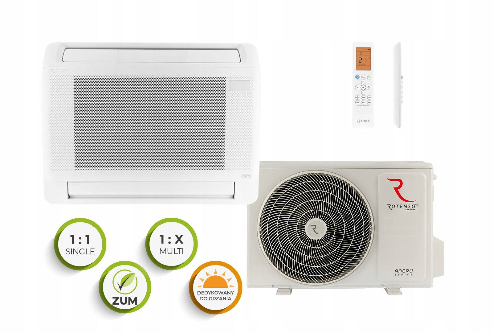 Console air conditioner rotenso Aneru 3,5kW WI FI, WINTER PACKAGE
