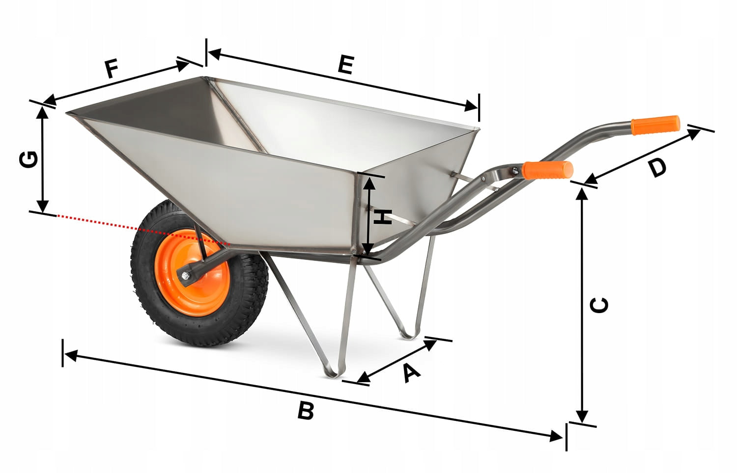 Construction GARDEN WHEELBARROW welded steel HIGHER 120L 210kg metal Packaging status original