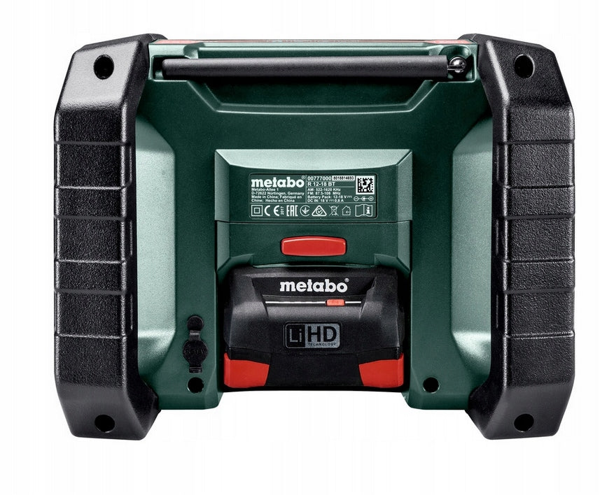 Construction Radio Metabo Radio R 12-18 DAB+ BT For Battery Building Manufacturer code 600778850