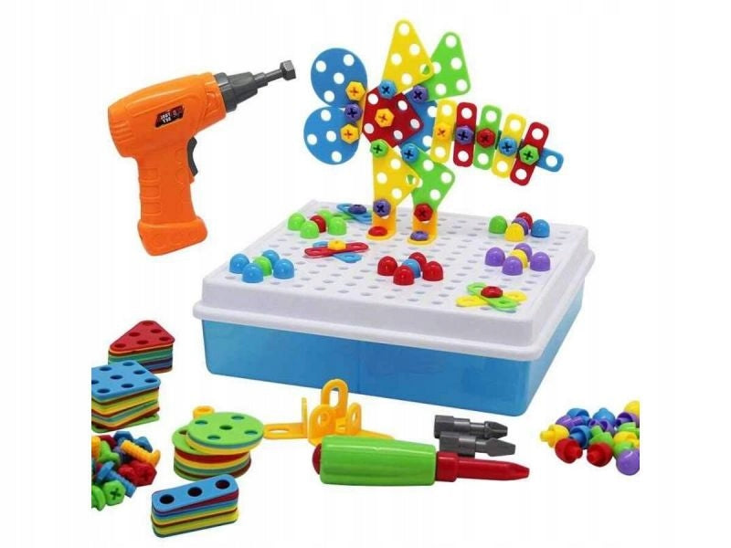 Construction Set 3D Puzzle Blocks Creative Mosaic Screwdriver 261 El Packaging status original