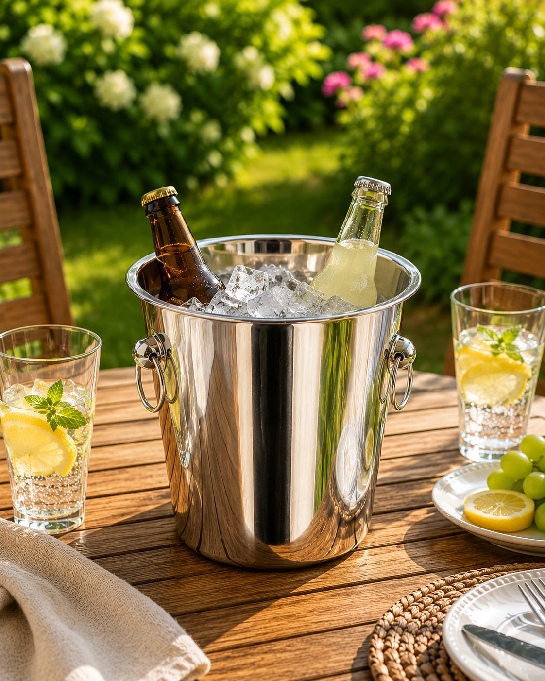 Container ICE BUCKET CHAMPAGNE LARGE STEEL bartending bucket 4l. Manufacturer no brand