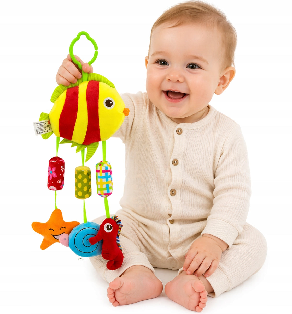 Contrast Pendant for Stroller Sensory Fish for Infants 0+