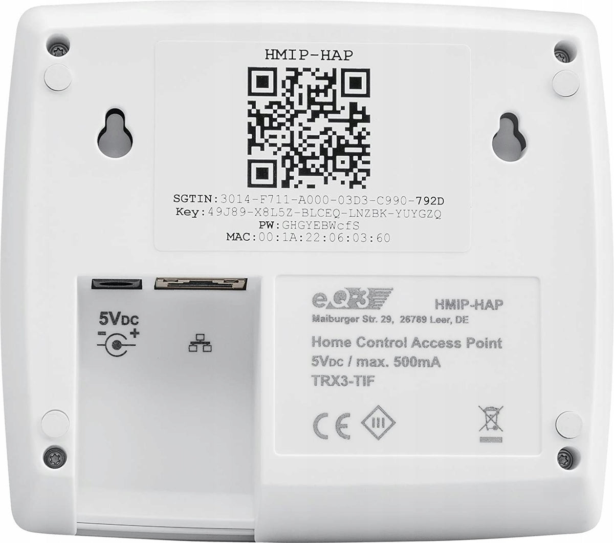 Control panel Homematic IP Smart Home Gateway eQ-3 AG Manufacturer code 140887A0