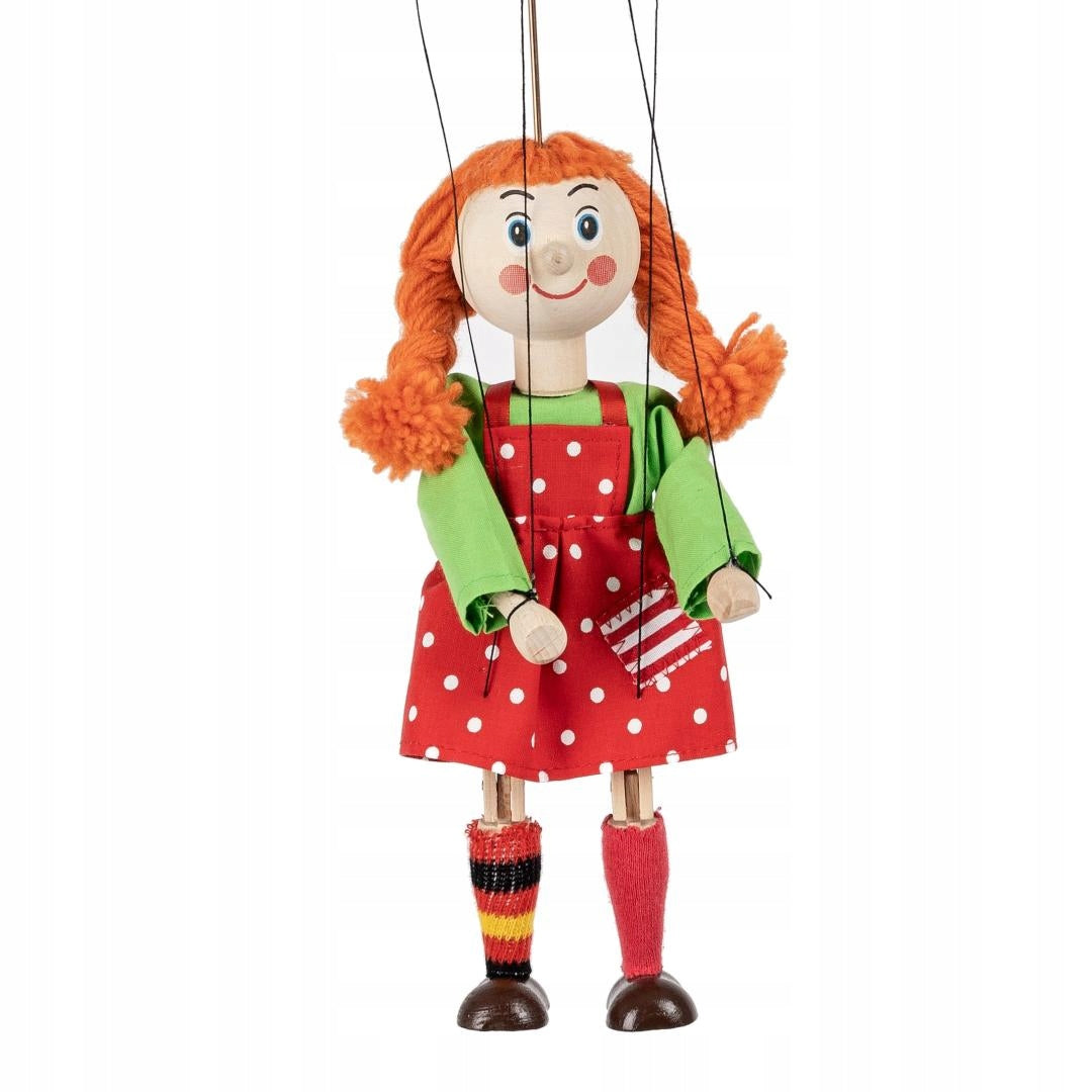 Copatá dívka 20 cm, dřevěná marioneta