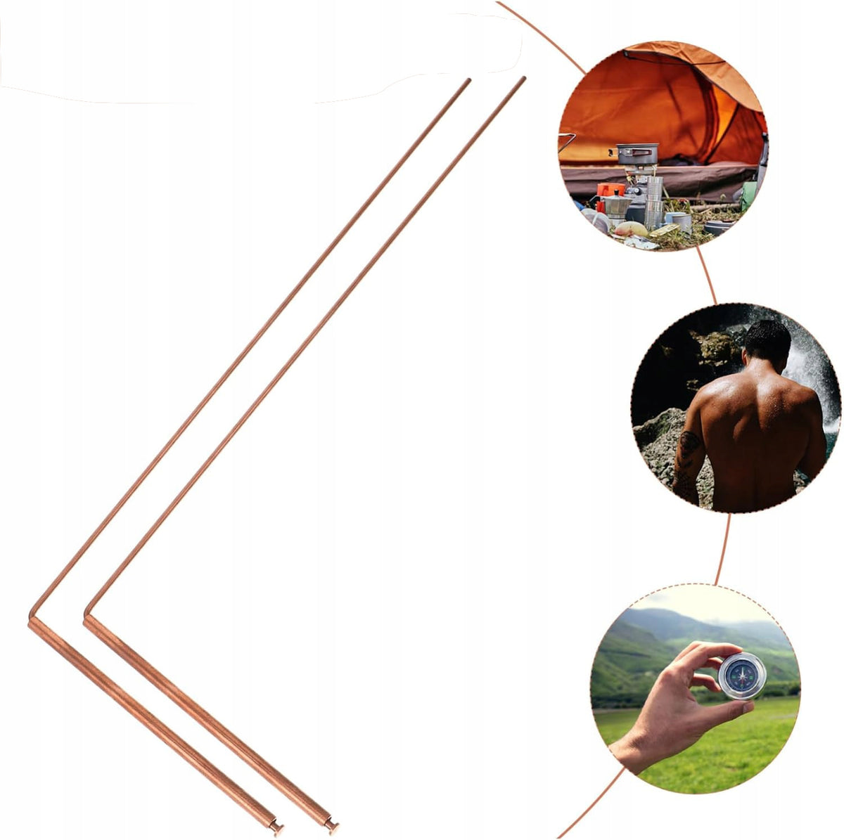 Copper Radiation Wands for Spiritual Energy Tracking 2 Pack