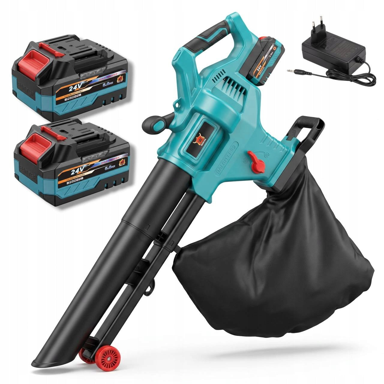 Cordless 3in1 24V 5.0Ah Leaf Vacuum Cleaner and Blower with Shredder