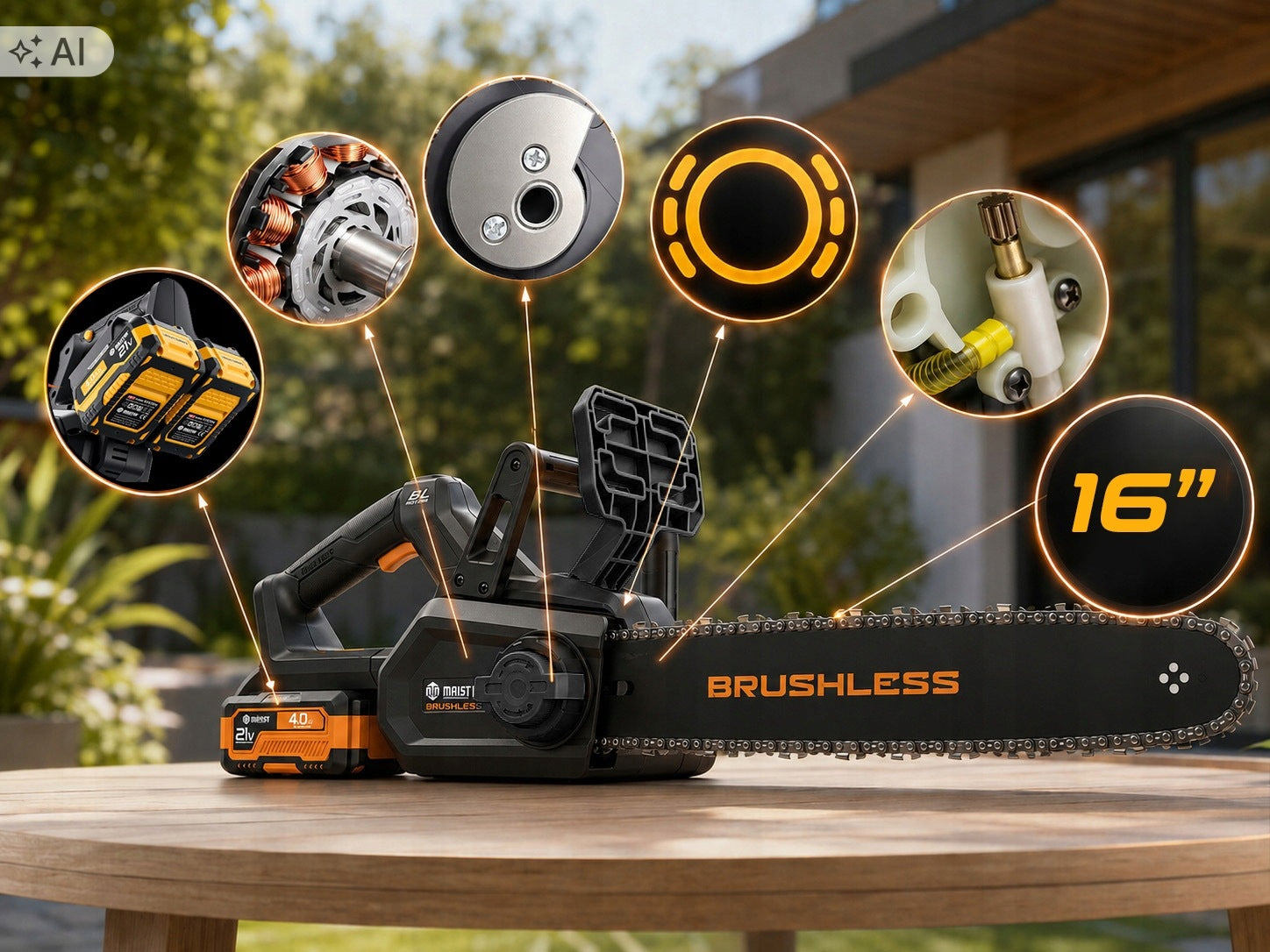 Cordless 40V 40cm Chainsaw Electric Chainsaw SoftSTART MP0011 Packaging status original
