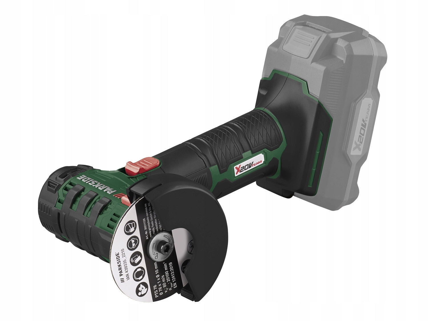 Cordless Angle Grinder Ø76mm WIRELESS 20V + SUITCASE DISC