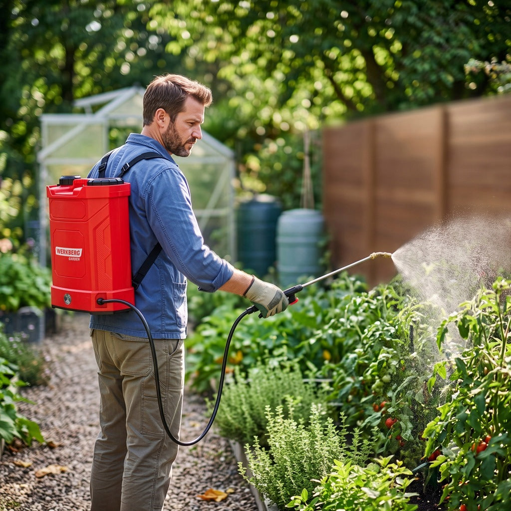 Cordless Backpack Sprayer Werkberg Garden 16l Pressure 4 Nozzles Manufacturer code MTP008255