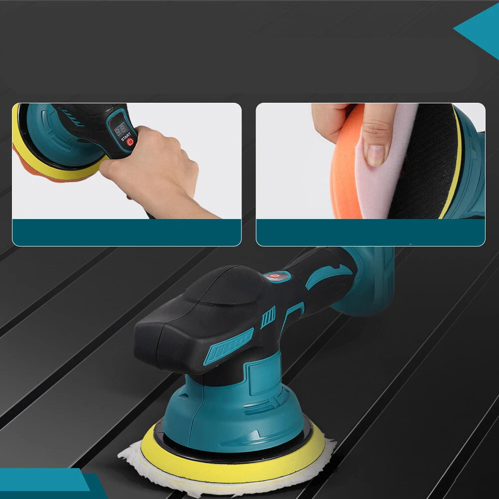 Cordless Car Polisher Eccentric Polisher 8 Speeds For Makita Power supply rechargeable battery