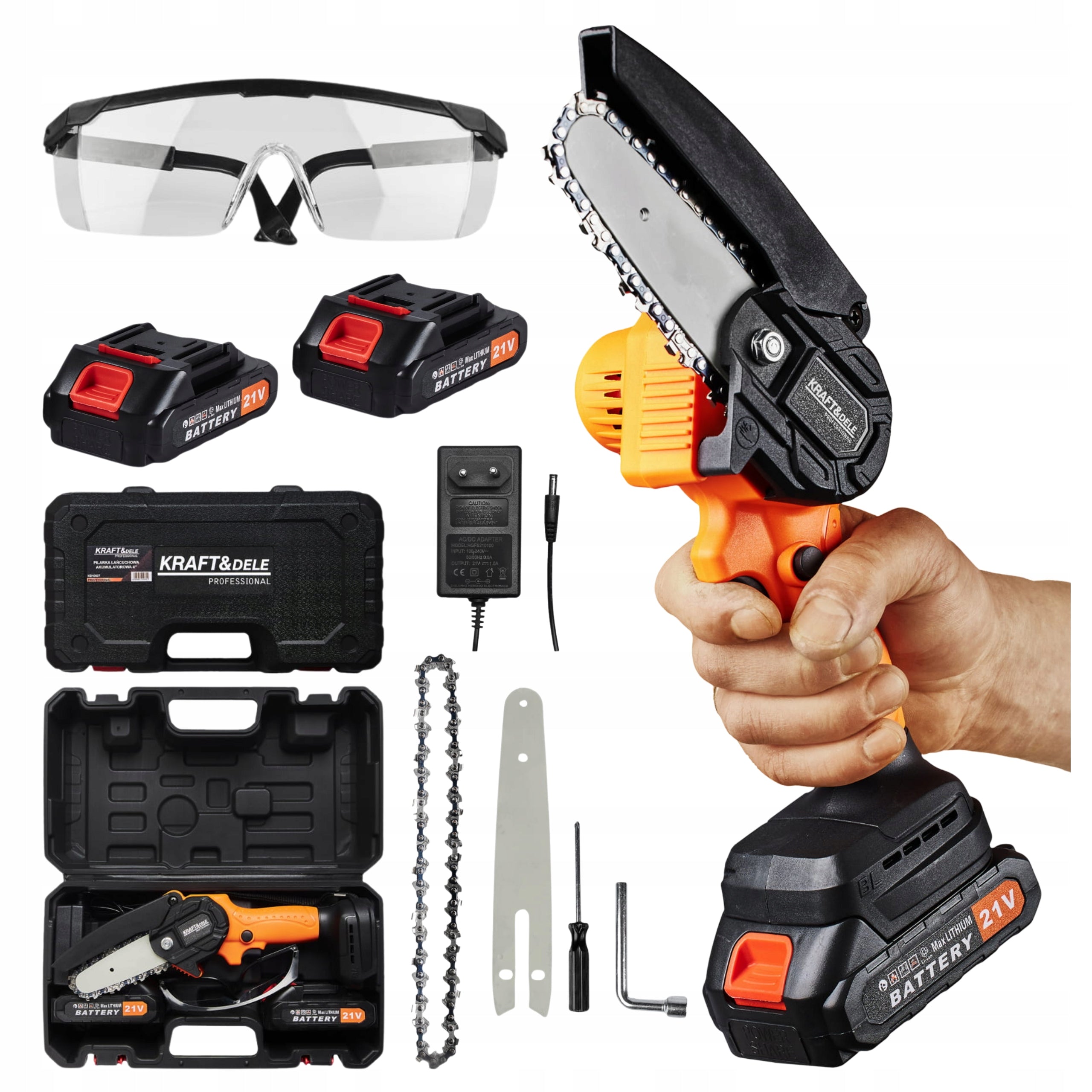 Cordless Chainsaw 4 Inch 21V Mini Wood Saw