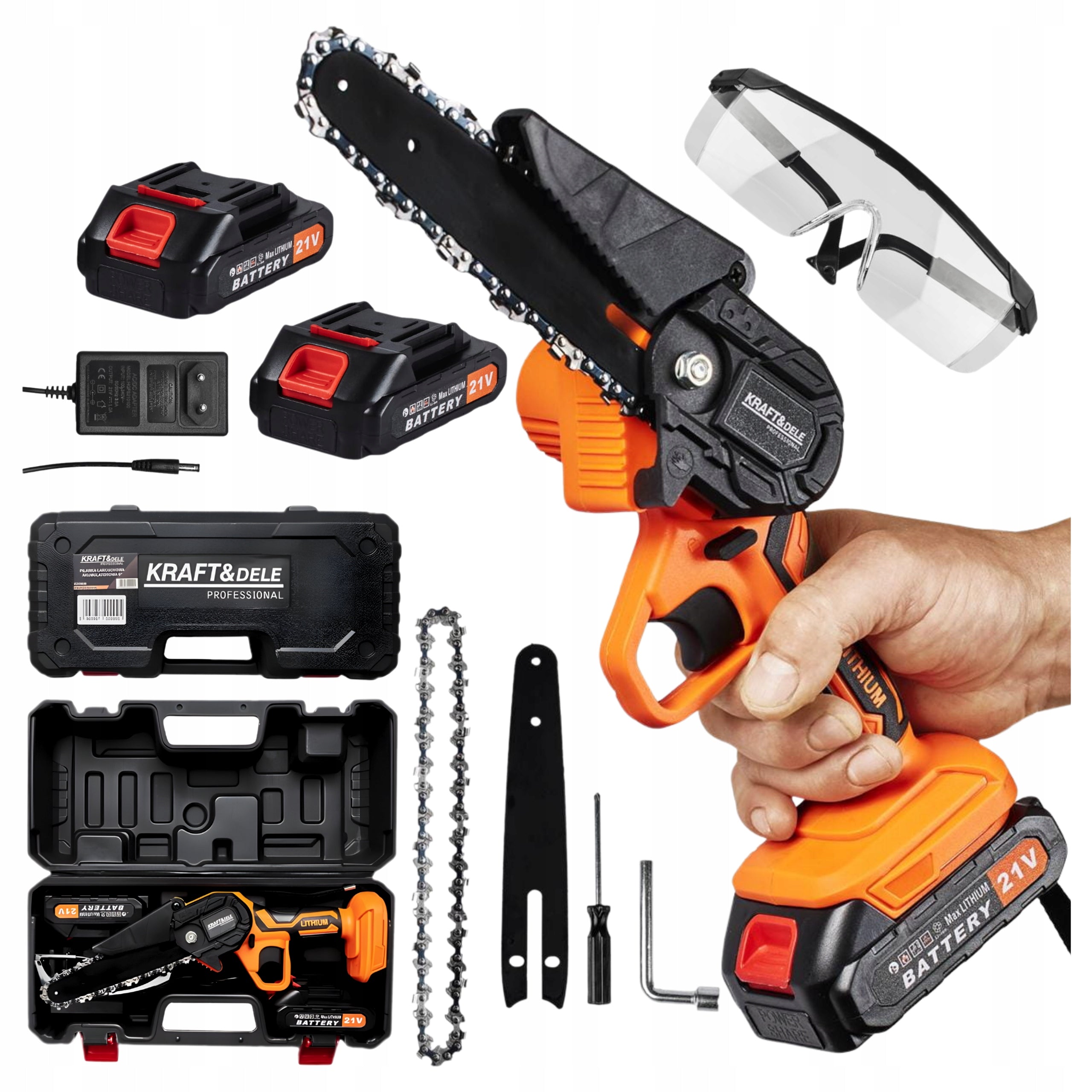 Cordless Chainsaw 6 Inch 21V Mini Wood Saw Strong