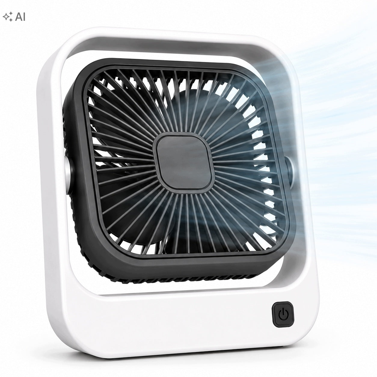 Cordless Desk Fan Mini Portable Quiet Adjustable White