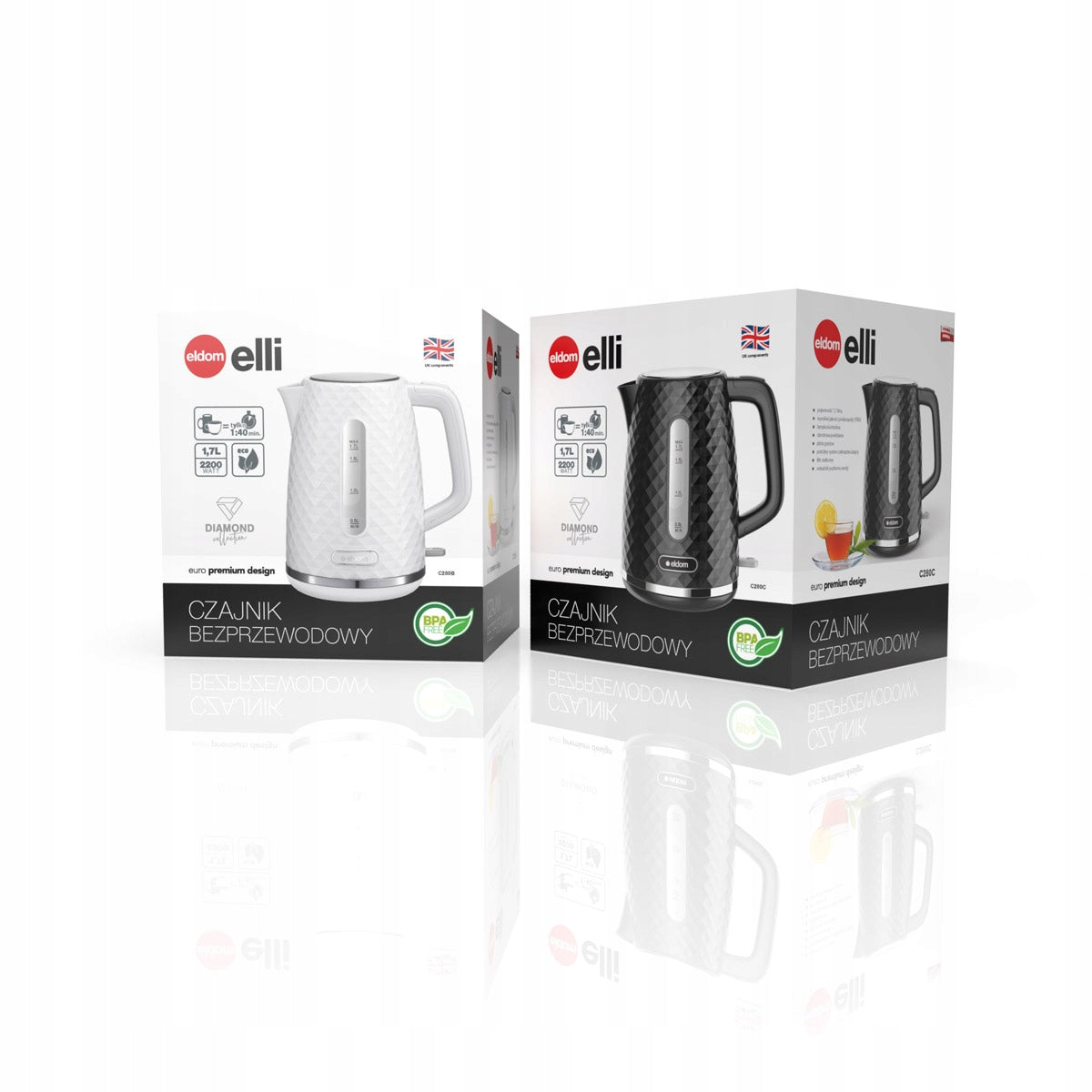 Cordless Electric Kettle 1,7L C280C White 2200W Packaging status original
