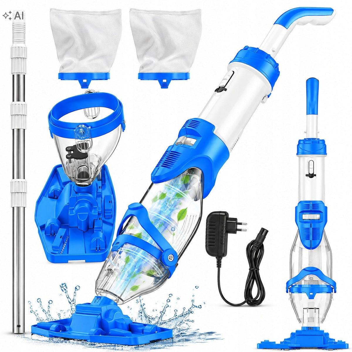 Cordless Electric Pool Vacuum Cleaner With Bar