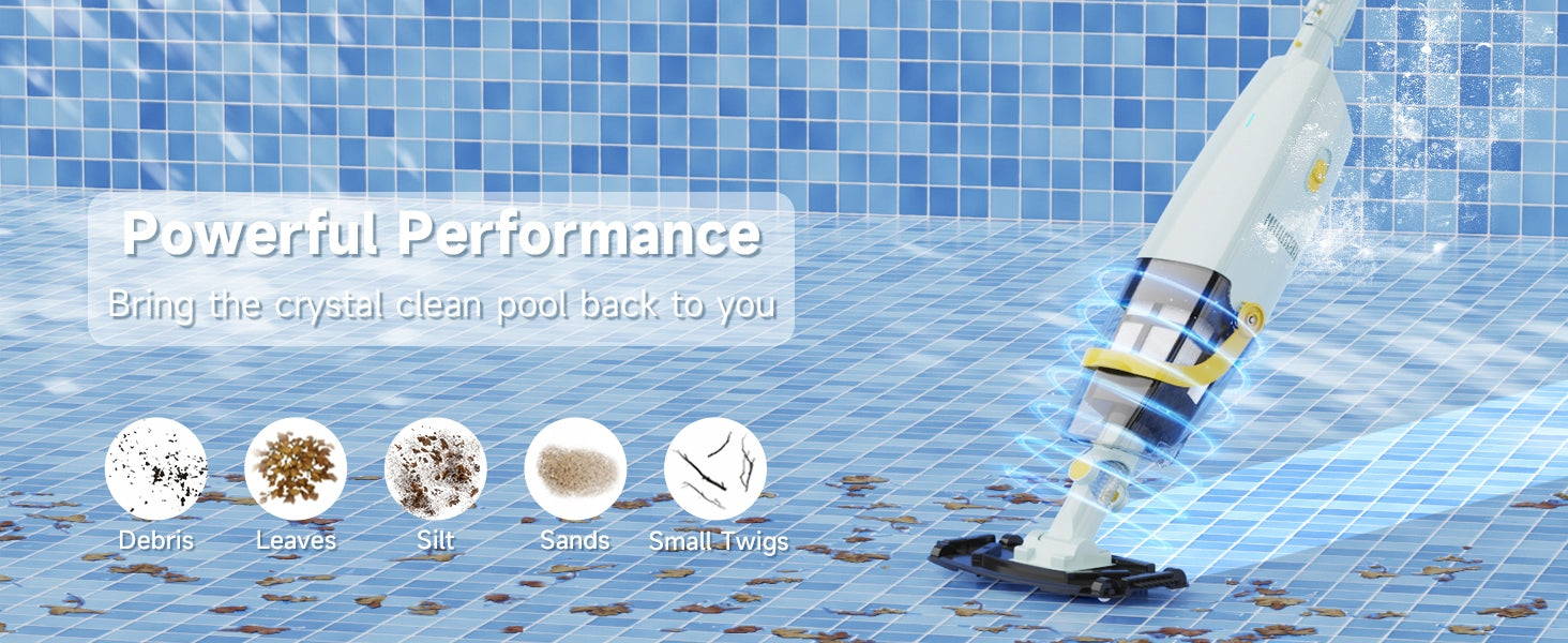 Cordless Handheld Pool Vacuum Cleaner - Lightweight for Above Ground Pools Certificates of conformity CE