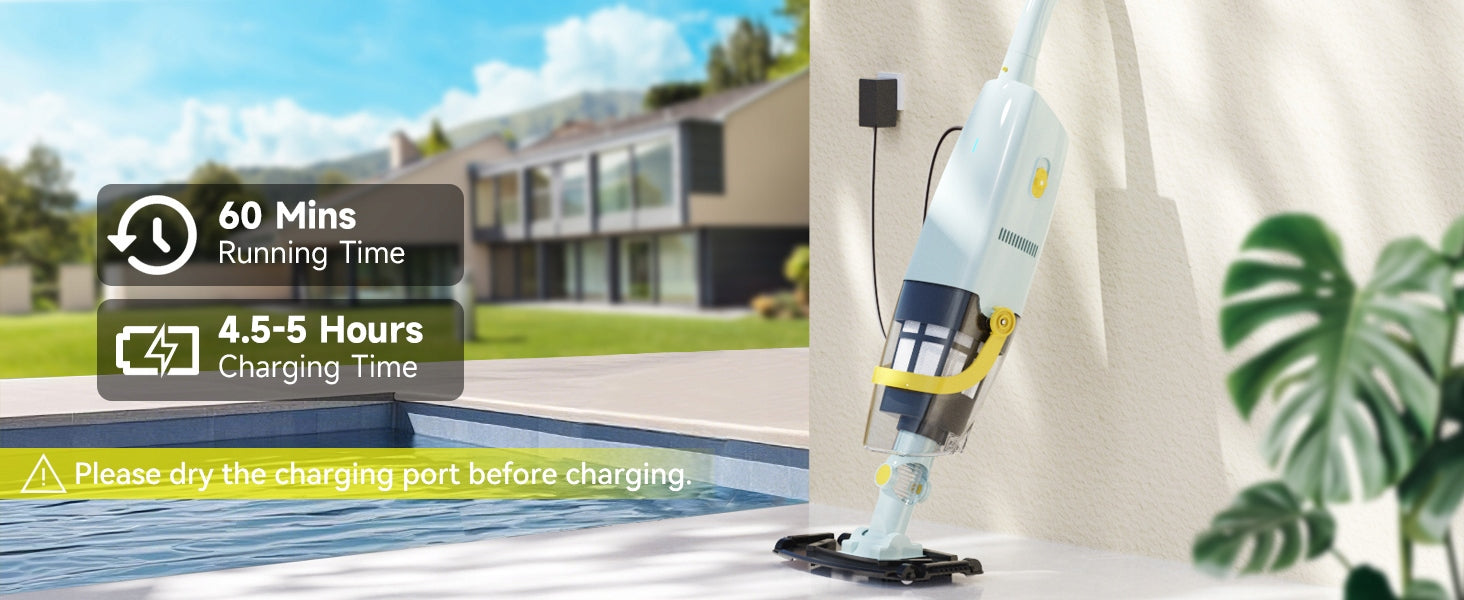 Cordless Handheld Pool Vacuum Cleaner - Lightweight for Above Ground Pools Manufacturer no brand