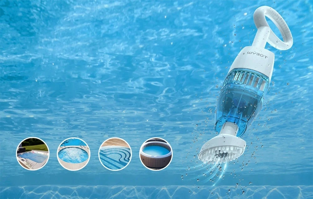 Cordless Handheld Vacuum Cleaner For Pools Wybot Hyson100 Telescopic Stick Batteries included yes