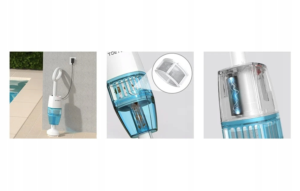 Cordless Handheld Vacuum Cleaner For Pools Wybot Hyson100 Telescopic Stick Product weight with unit packaging 4.98 kg