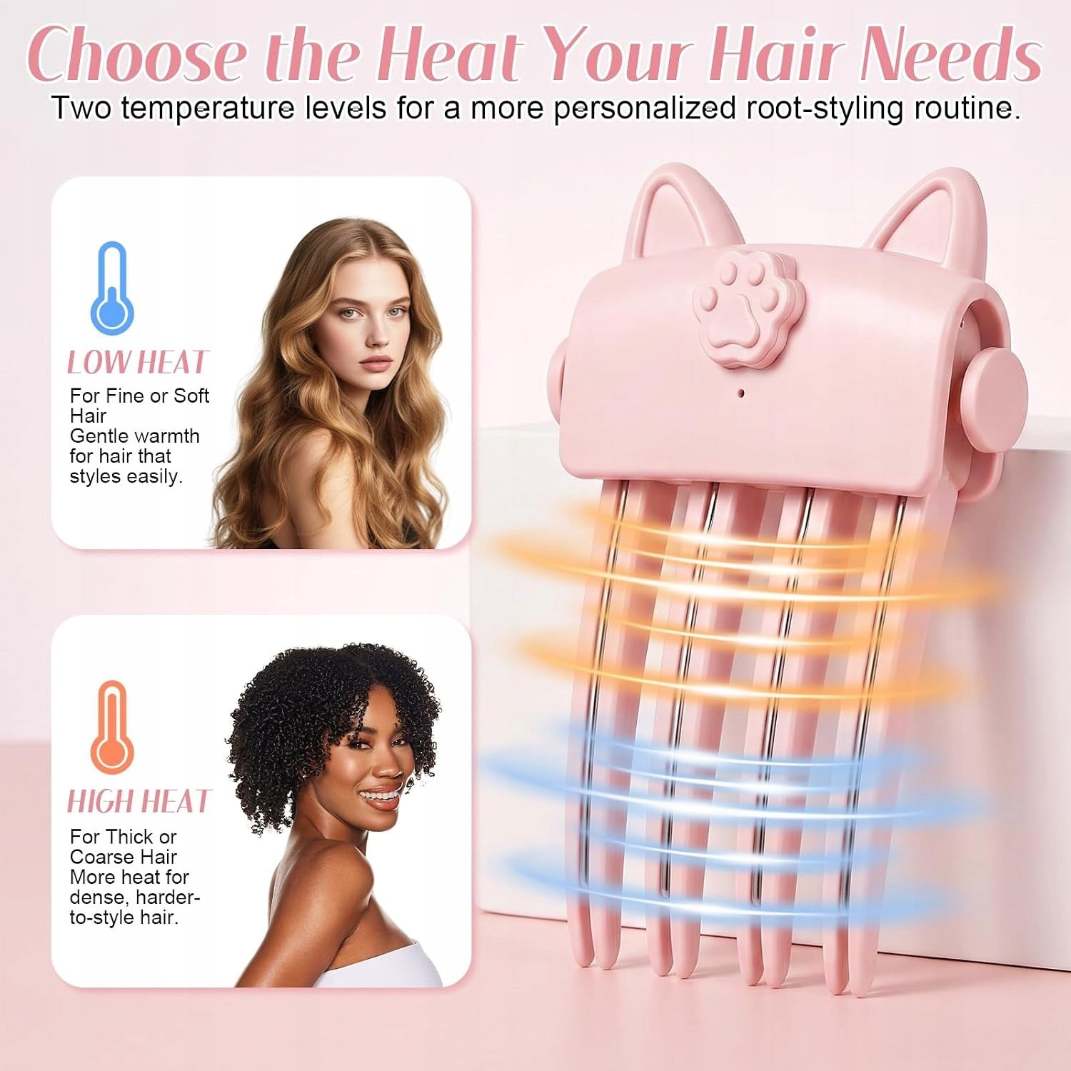 Cordless Heated Hair Volume Clip Crown Volumizing Styling Tool 2pcs Model Two Heat Settings Hair hair root lifter tool