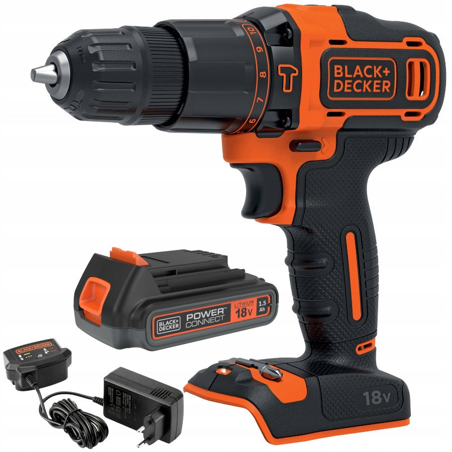 Cordless Impact Driver 18V BLACK DECKER BDCHD18 Aku 1,5Ah Charge Brand Black+Decker