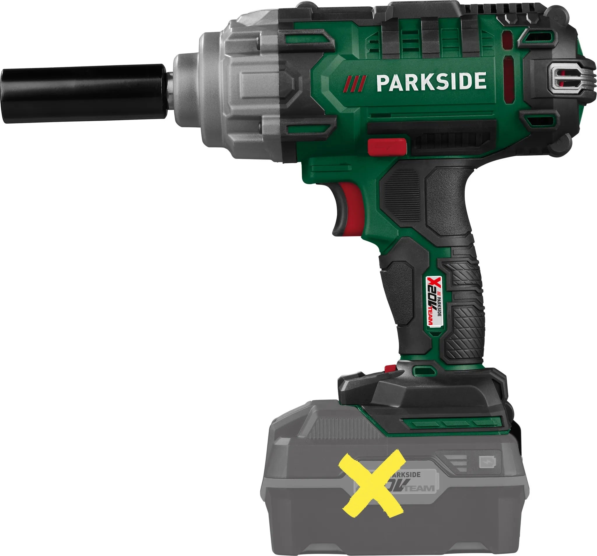 Cordless Impact Wrench PARKSIDE PASSK 20-Li 20V 400Nm +Case Caps Brand Parkside