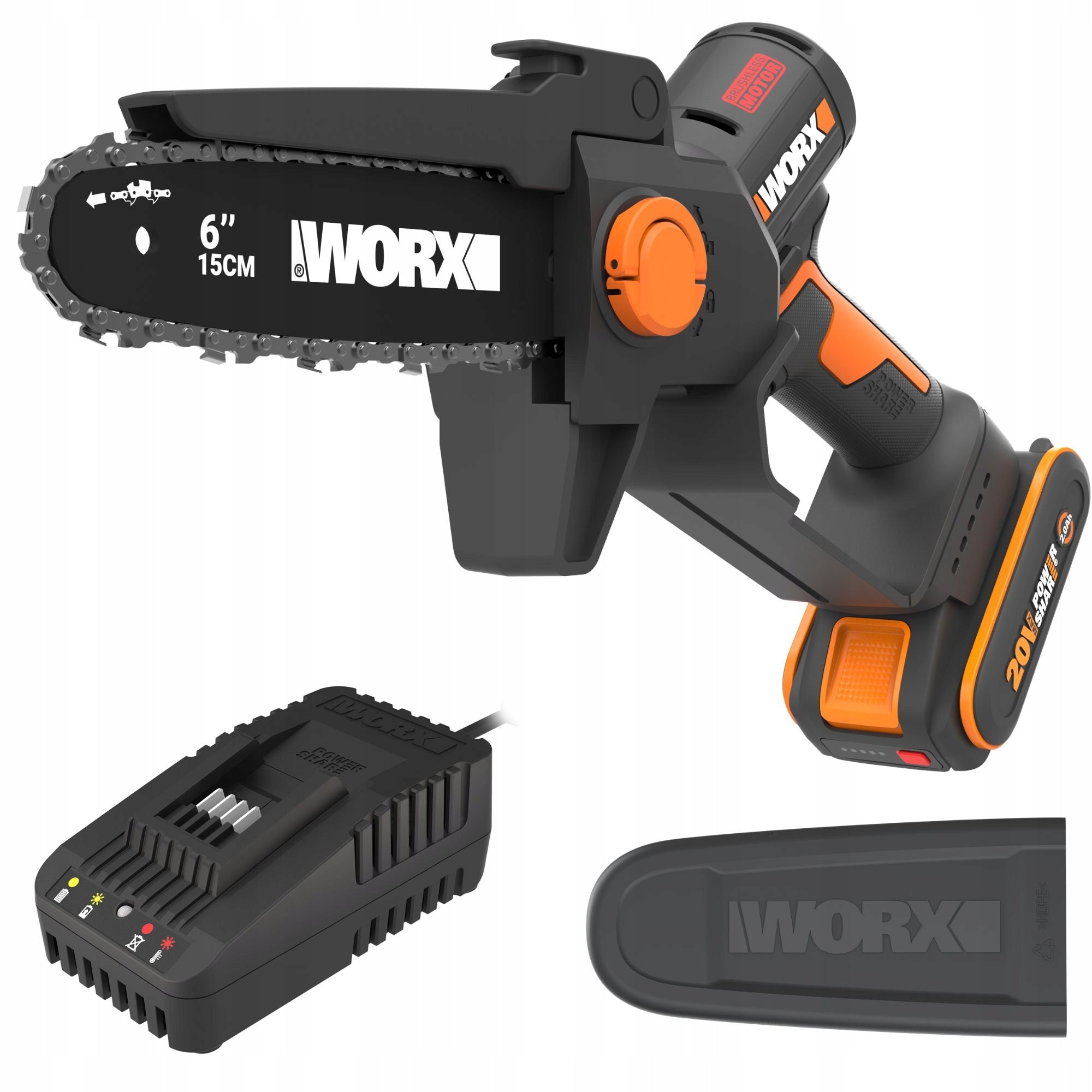 Cordless Mini Saw WORX WG327E 2Ah Small Handy For Garden Branches