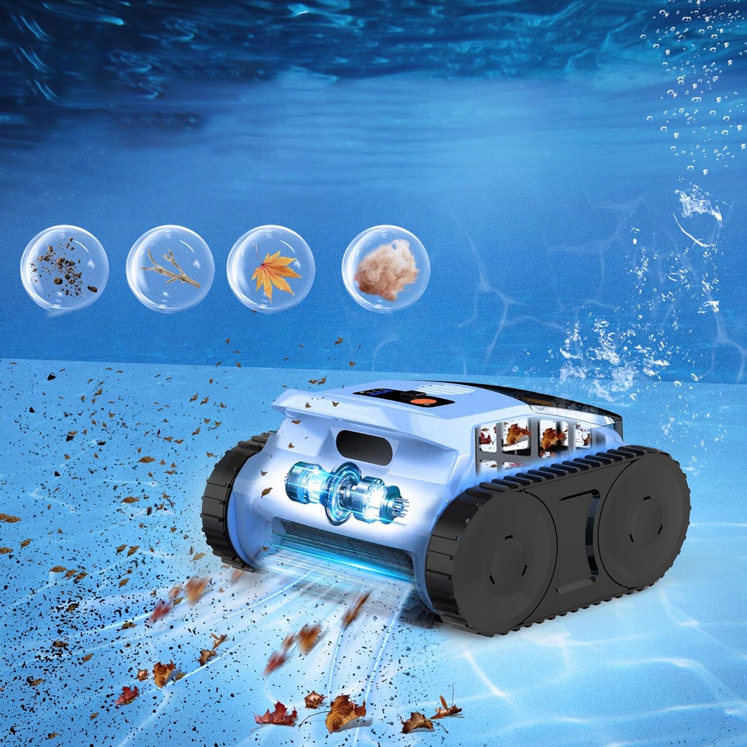 Cordless Robotic Pool Cleaner Automatic Wall Climbing Vacuum 180min Battery Manufacturer no brand
