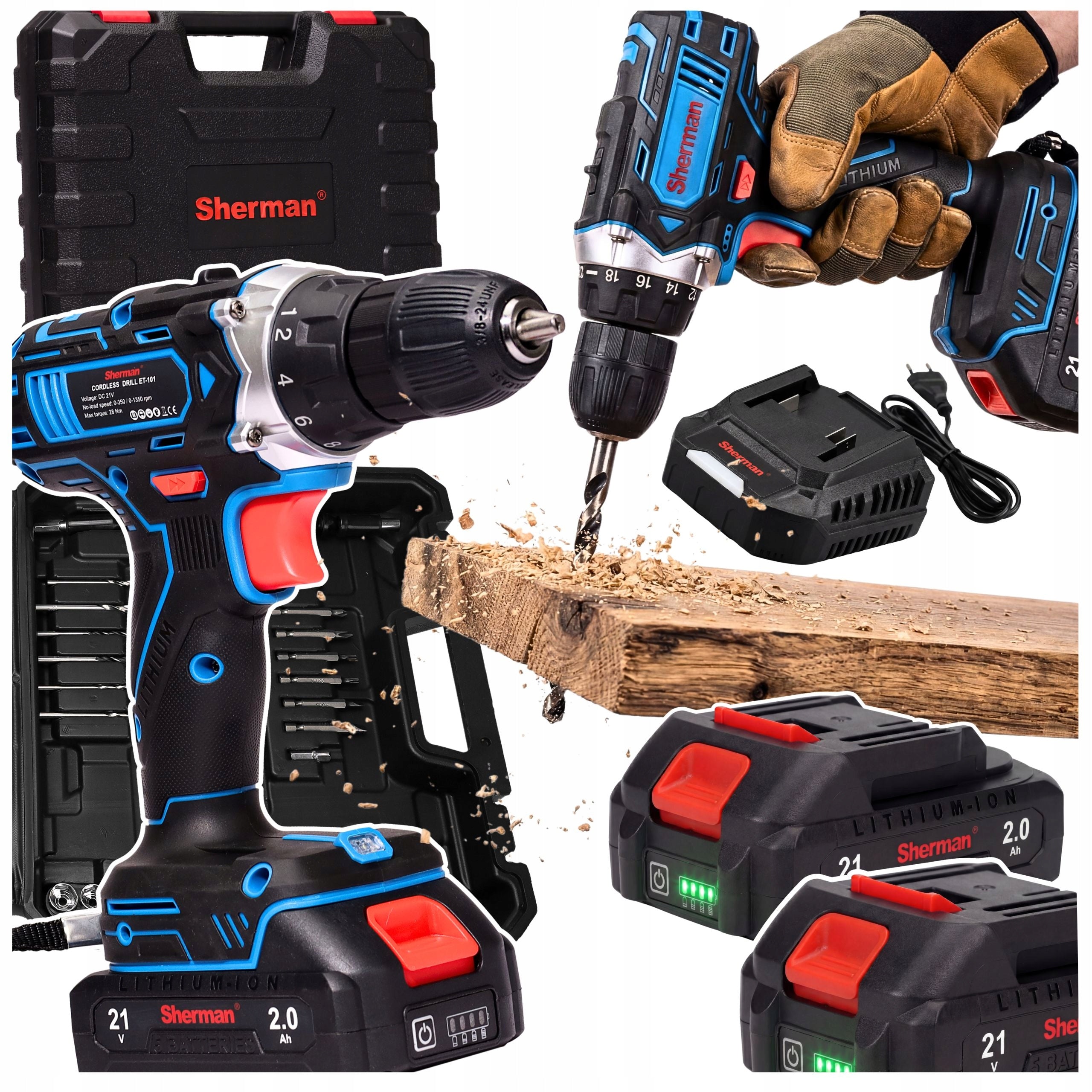 Cordless SCREWDRIVER ET-101 POWERFUL MOTOR 2x AKU 21V | Sherman