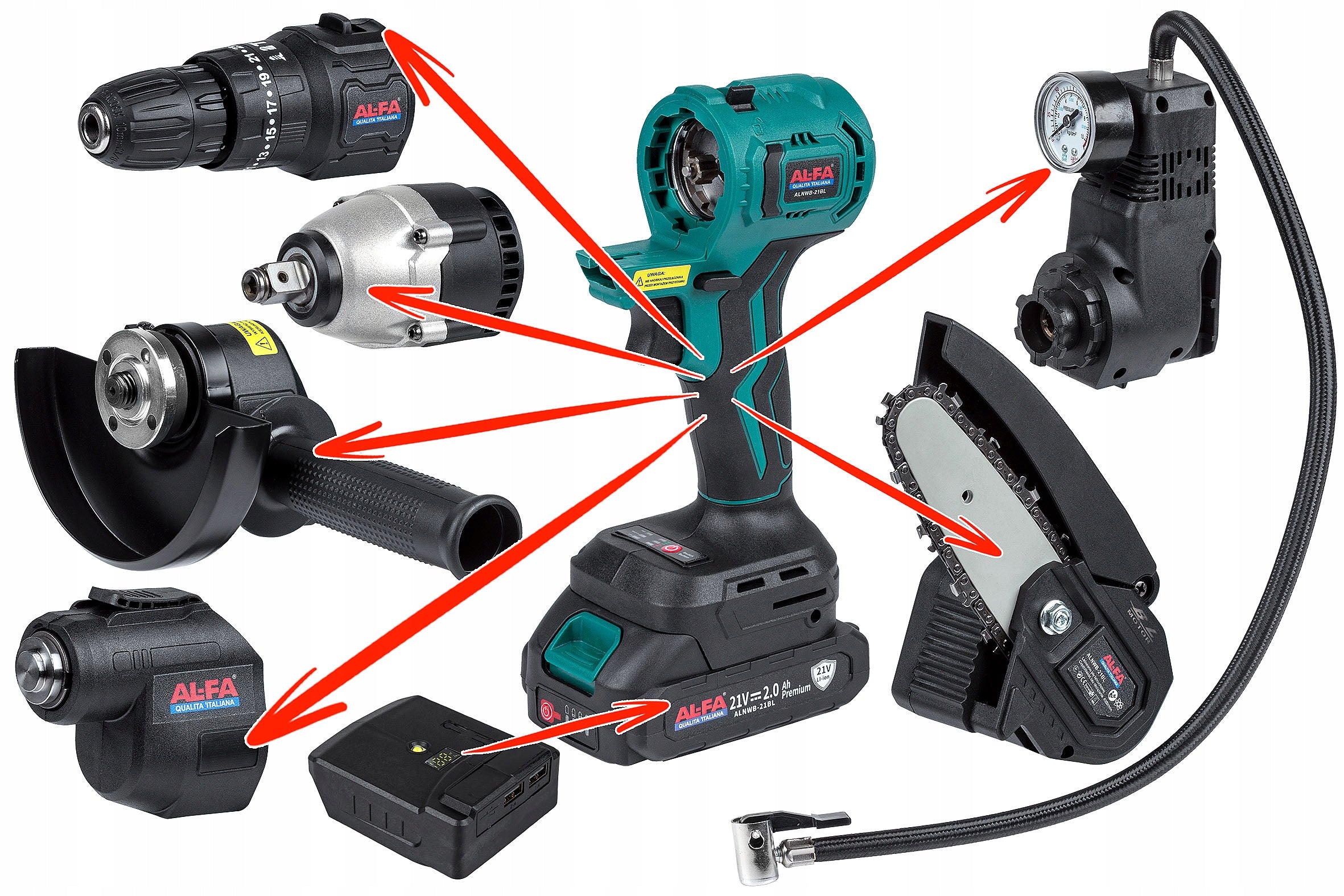 Cordless Saw MULTIFUNCTIONAL TOOL 7in1 Drill Wrench Renovator Manufacturer code 7 narzędzi w 1 akumulatorowe narzędzia zestaw
