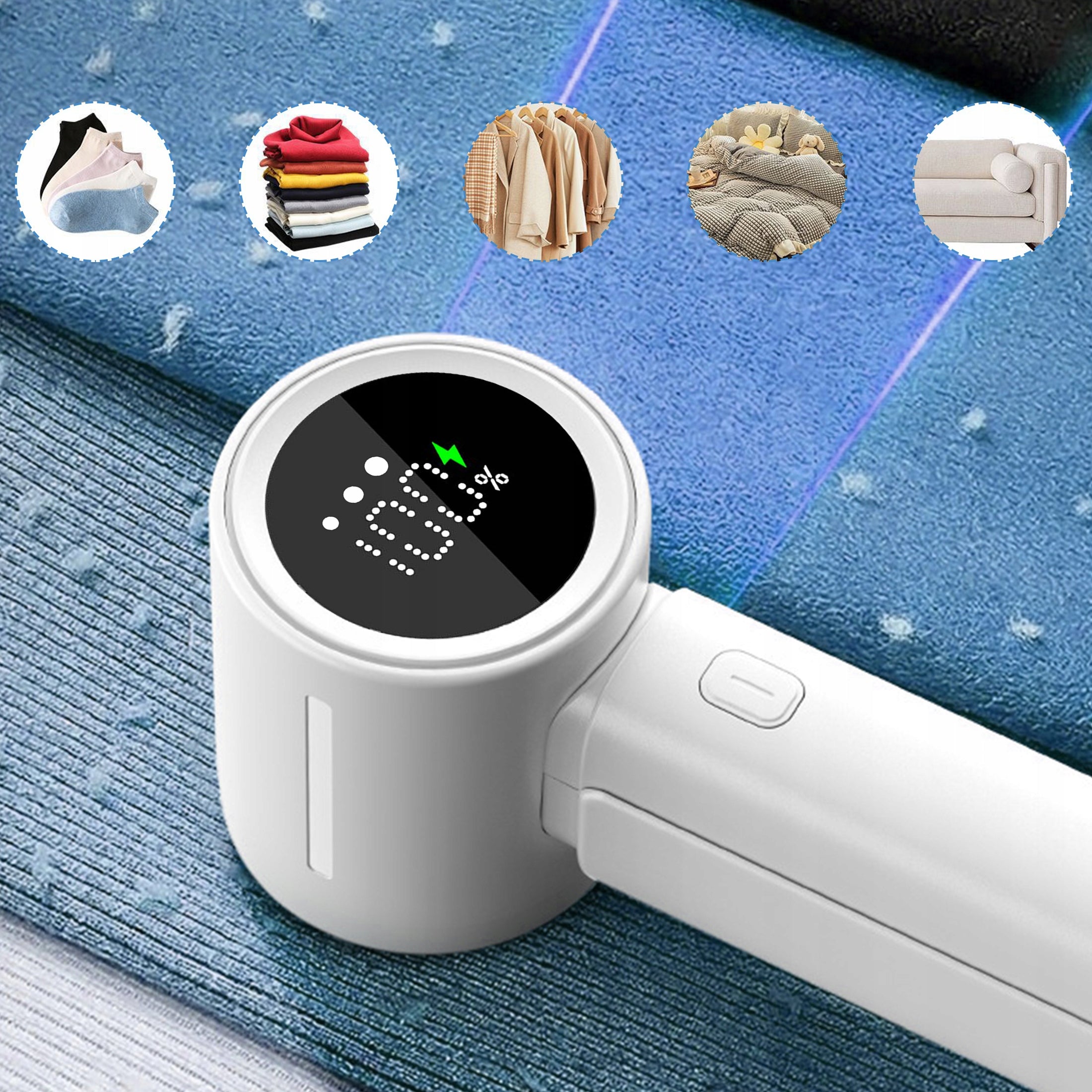 Cordless Sweater Cloth Shaver with 3 Speed modes+6 Blades Manufacturer code Q31White