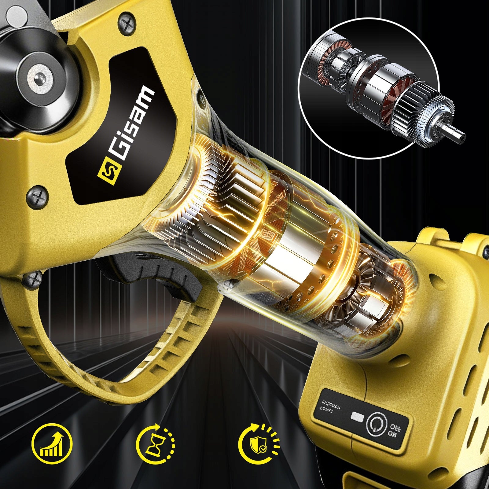 Cordless Telescopic Pruner for Branches 21V Brushless 2x Batteries 25mm Manufacturer code Gisam-4387