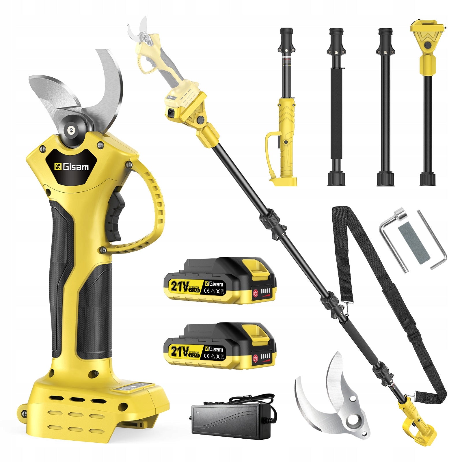 Cordless Telescopic Pruner for Branches 21V Brushless 2x Batteries 25mm
