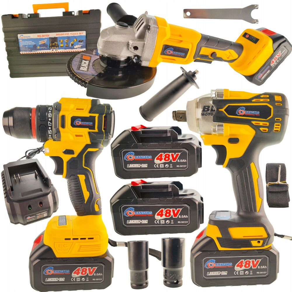 Cordless Tool Kit 3W1 6Ah SCREWDRIVER GRINDER WRENCH 48V