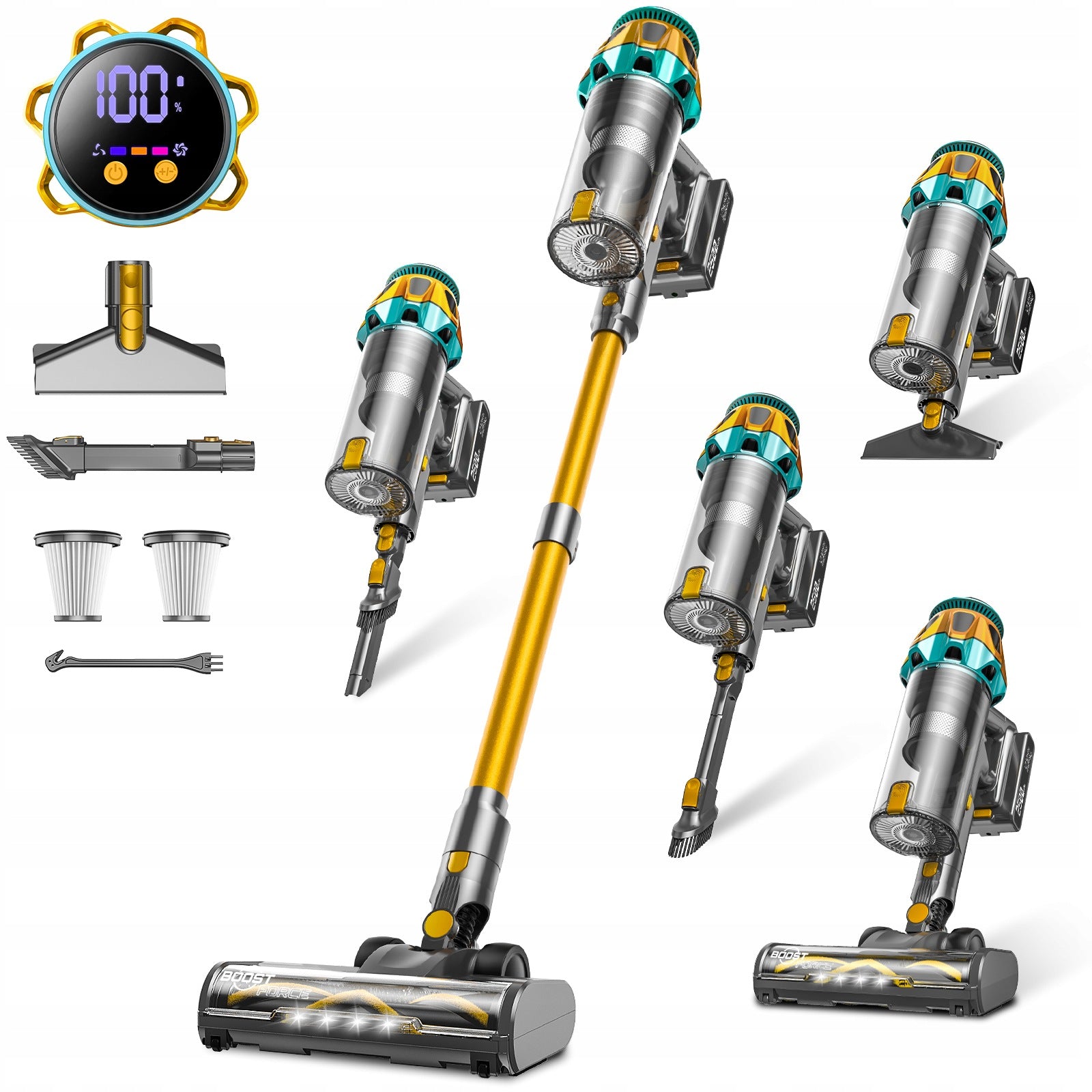 Cordless Upright Handheld Vacuum Cleaner 600w 55KPA 1,8L For Home