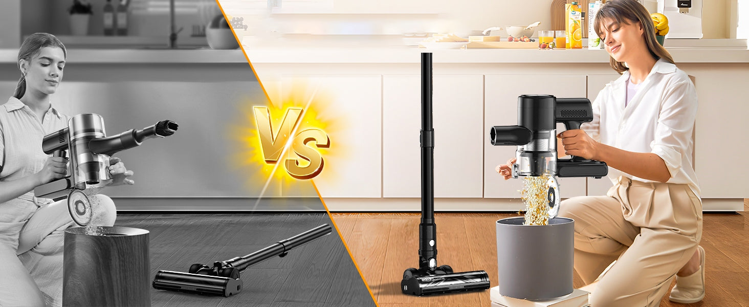 Cordless Upright Handheld Vacuum Cleaner Feward H28 500w 46KPA Power supply rechargeable battery