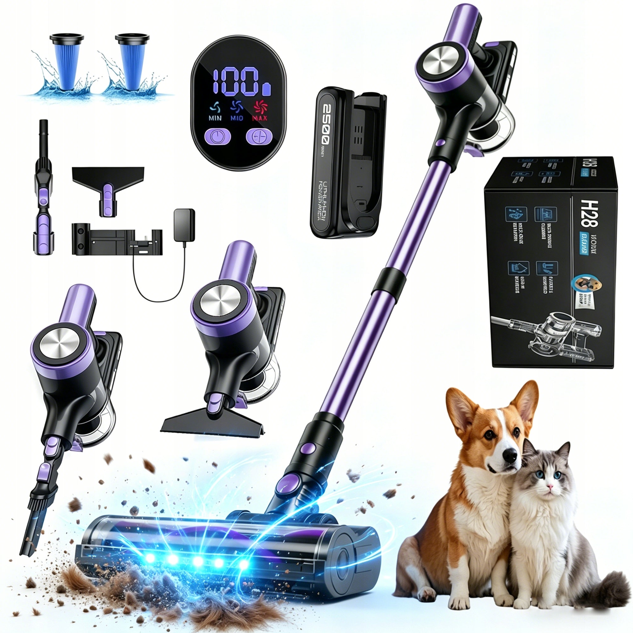 Cordless Upright Handheld Vacuum Cleaner H28 500w 46KPA