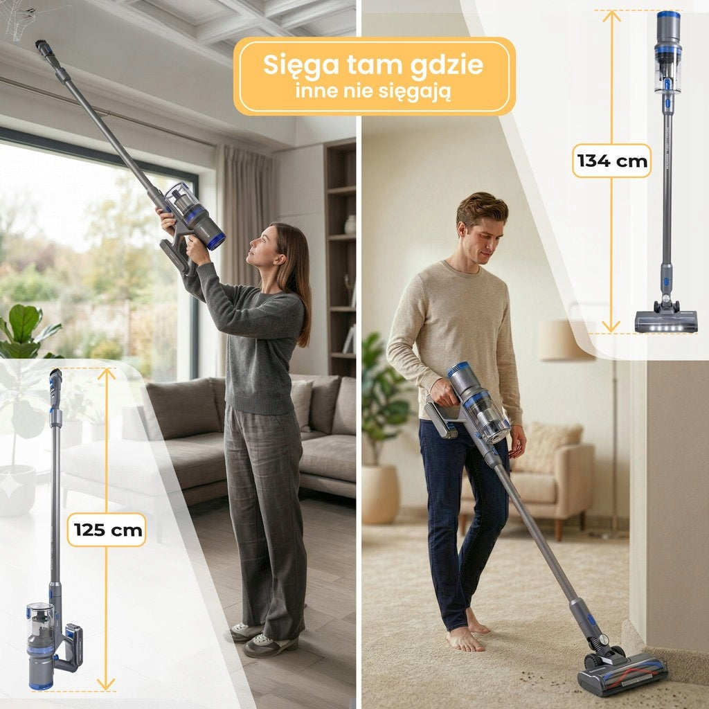 Cordless Vacuum Cleaner Vertical Handheld BERGMANN ReachMax Powerful LED 45 min Manufacturer code MTP007822