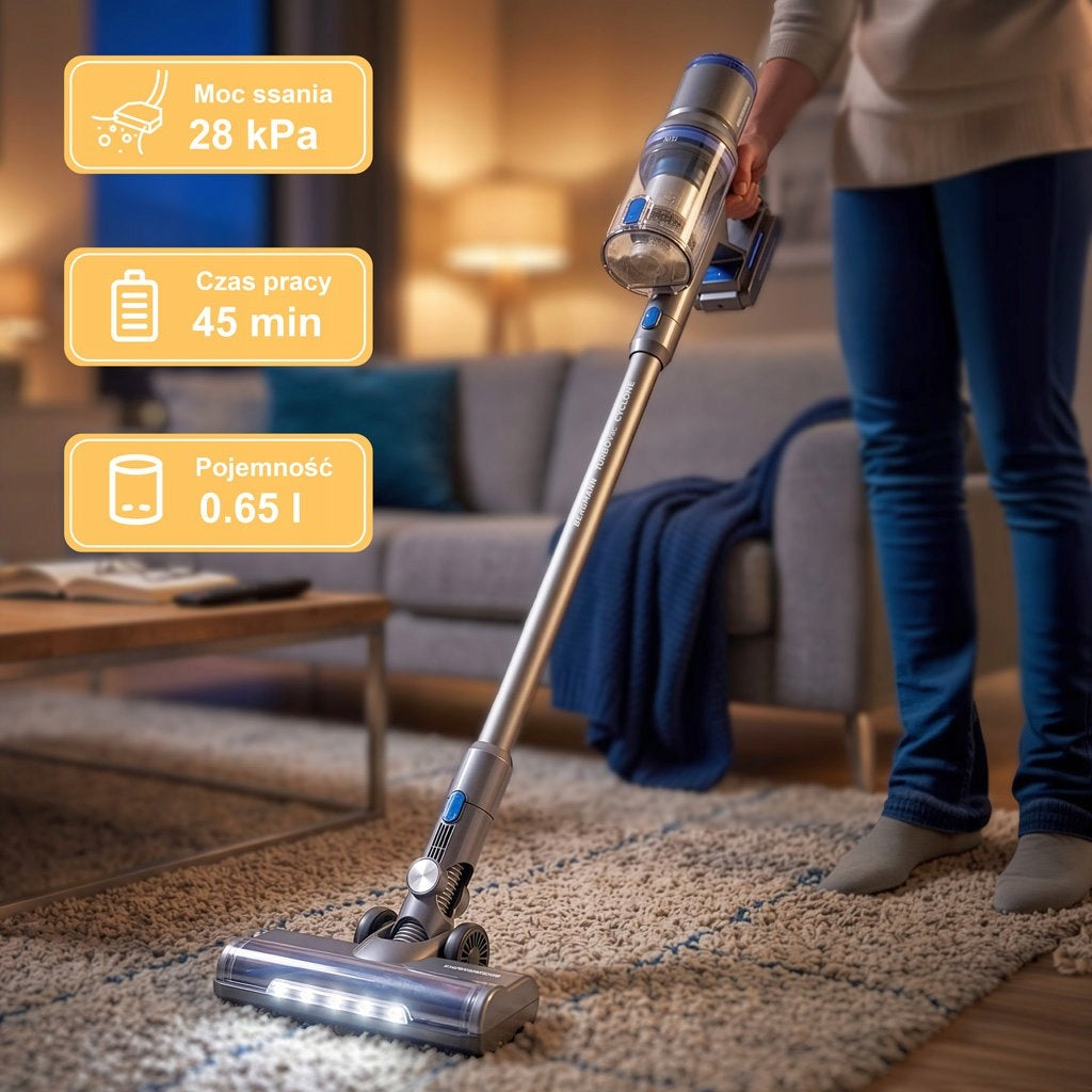 Cordless Vacuum Cleaner Vertical Handheld BERGMANN ReachMax Powerful LED 45 min Packaging status original