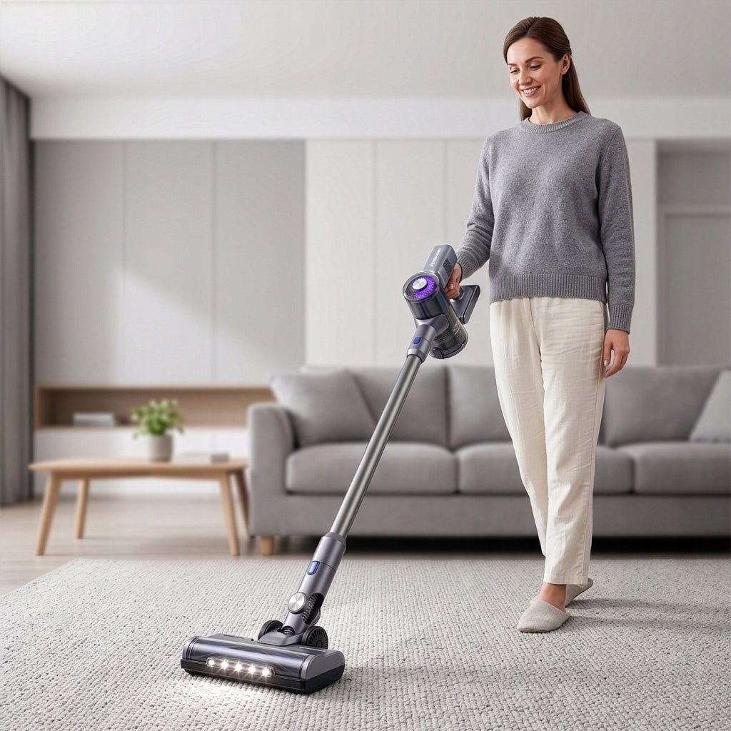 Cordless Vertical Vacuum Cleaner BERGMANN 450W PowerRing LED 3 Power Modes Packaging status original