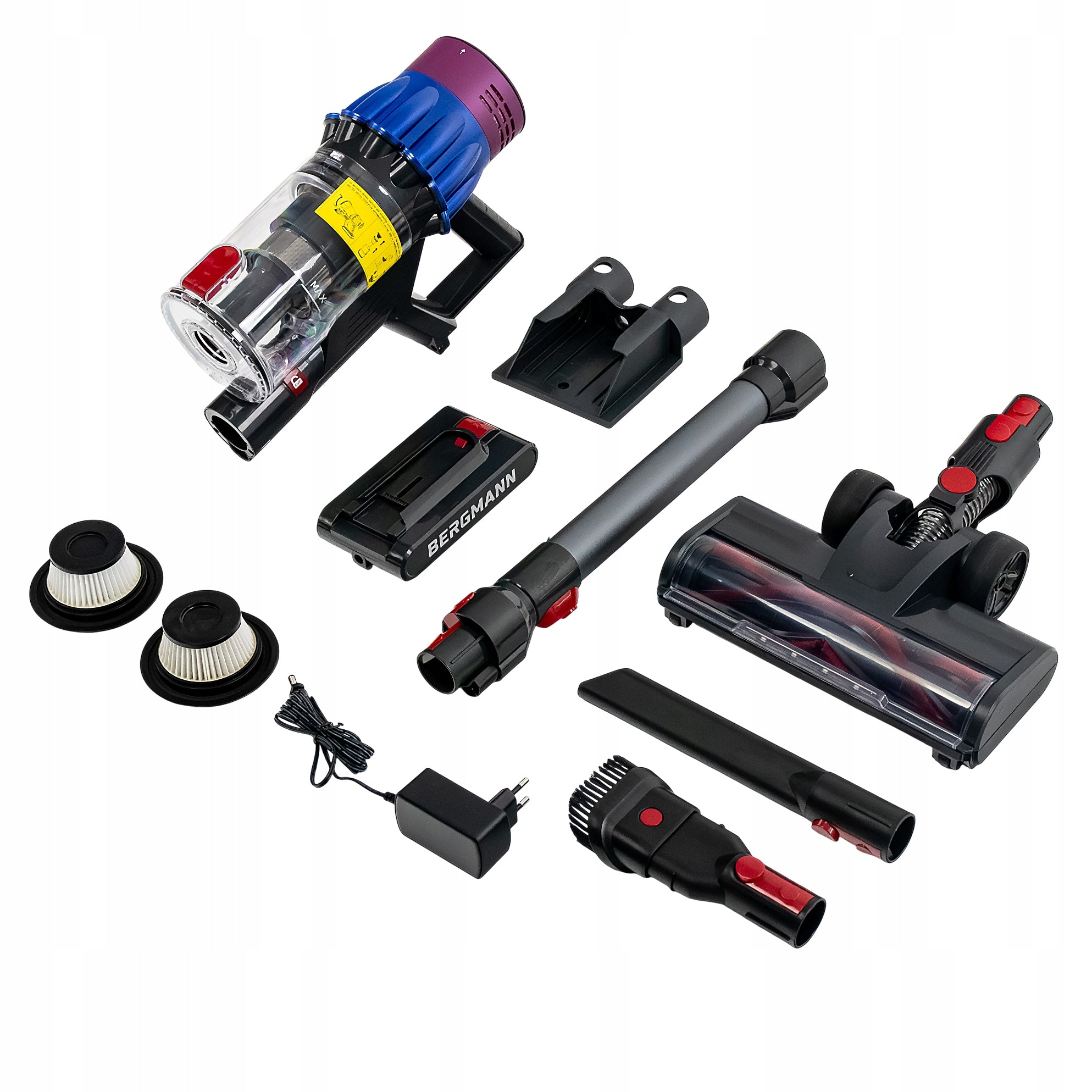 Cordless Vertical Vacuum Cleaner BERGMANN PUX 728 650W LED Electrobrush Dominant color black