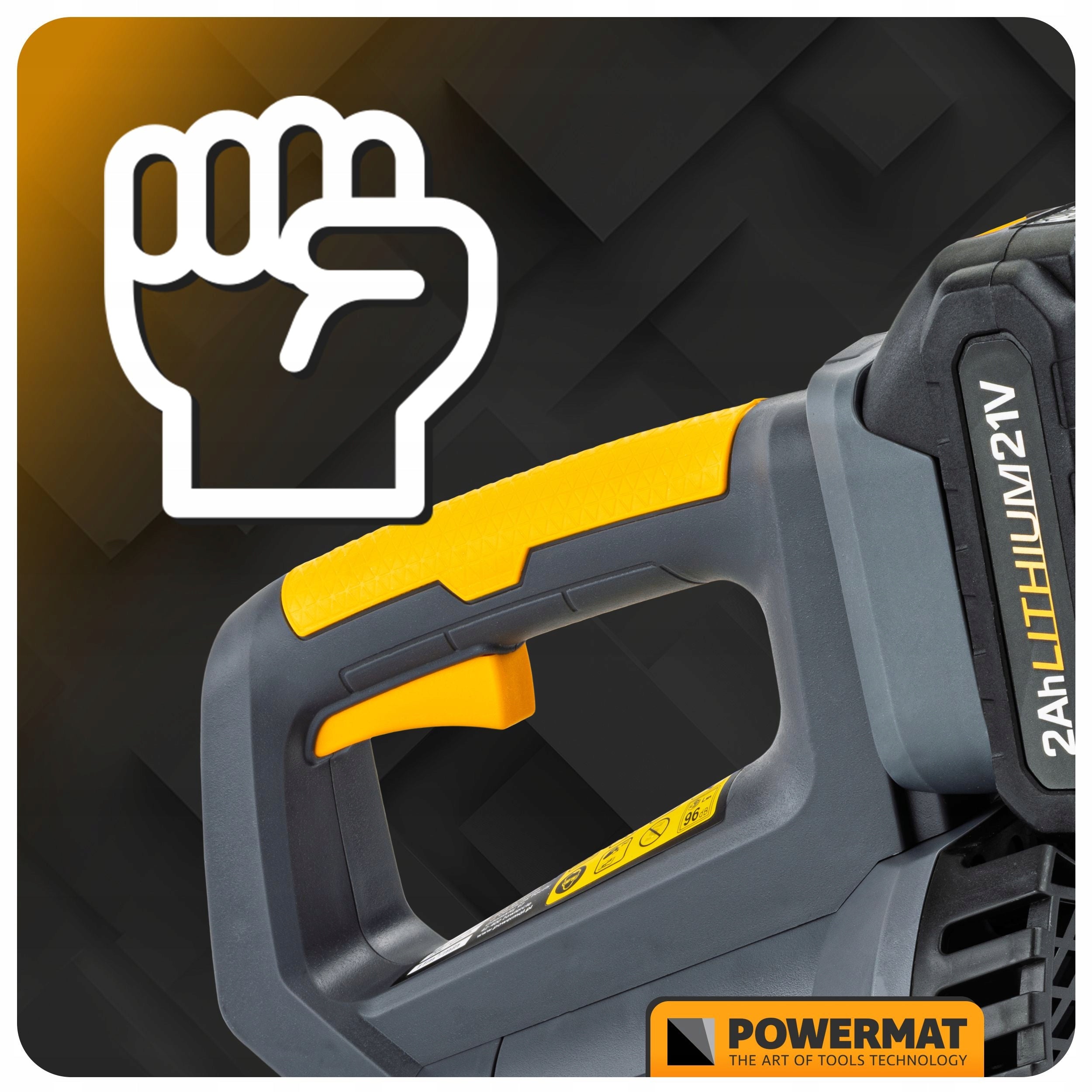Cordless blower Powermat 260 km/h 2x 2 Ah Product weight with unit packaging 2.6 kg