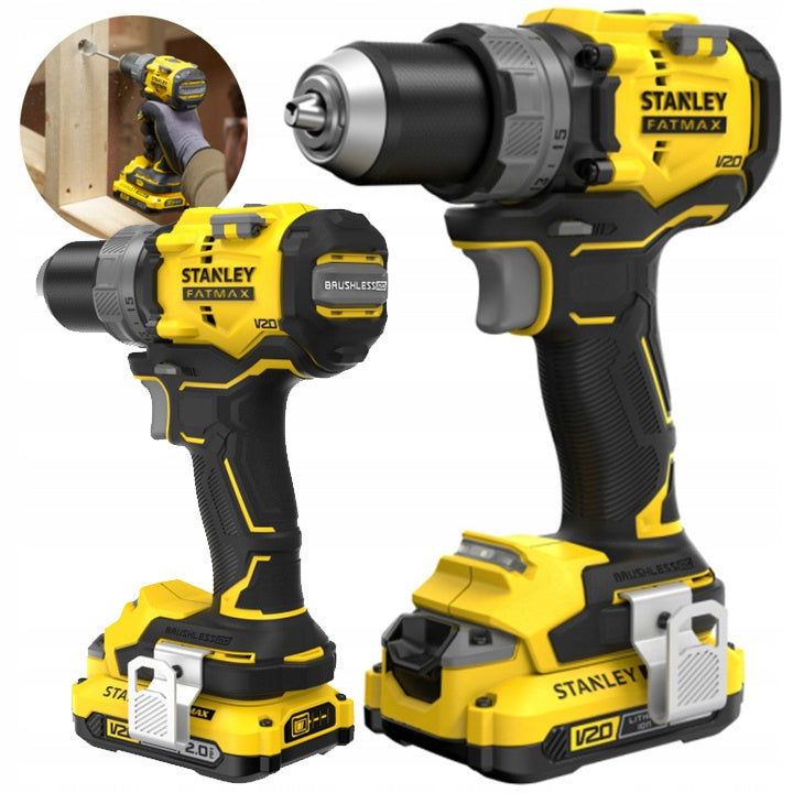 Cordless drill + 2x batteries + charger STANLEY