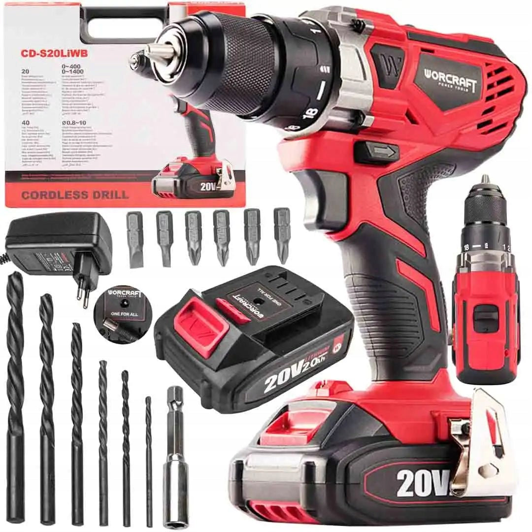 Cordless drill Worcraft CD-S20LiWB +Battery +Case