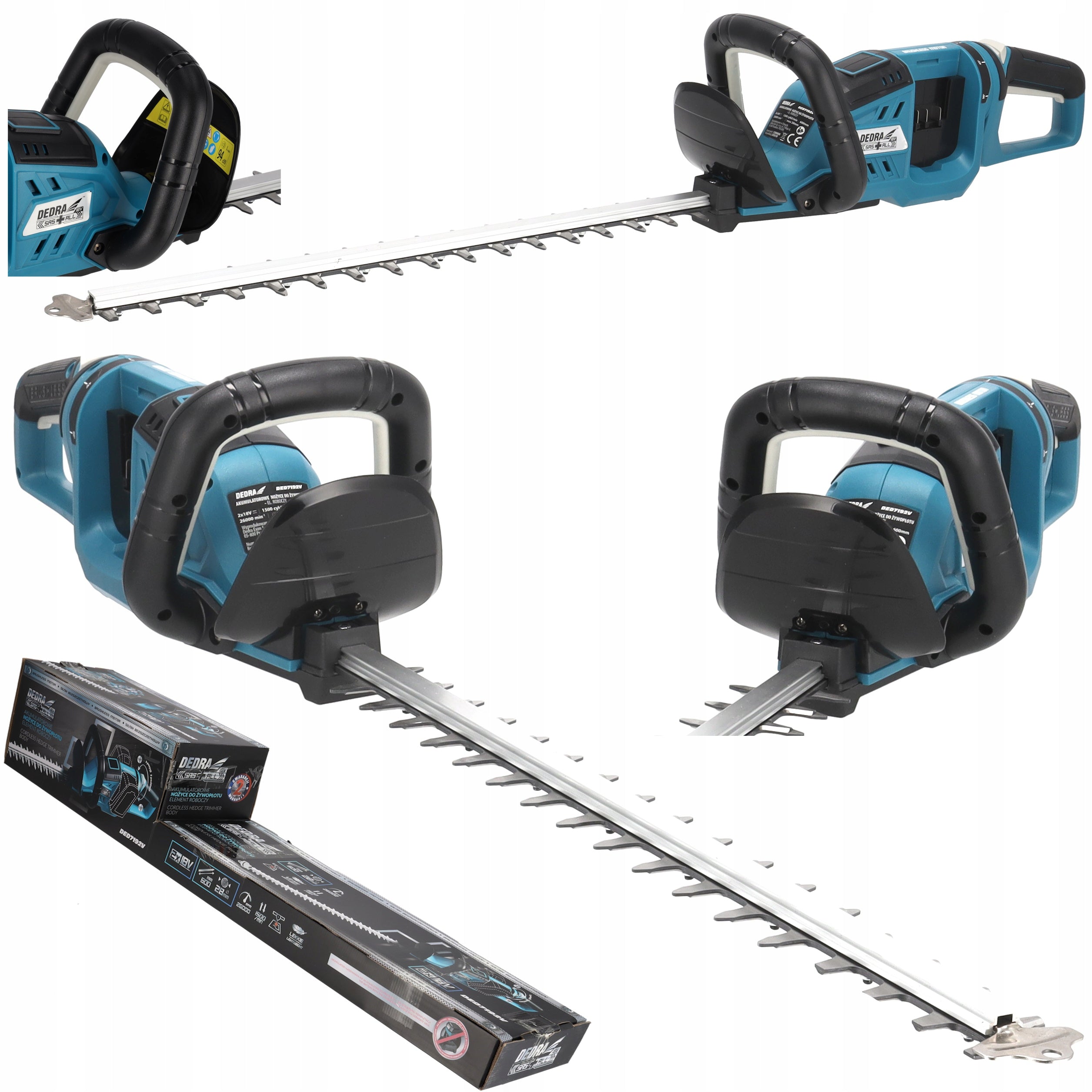 Cordless hedge trimmer 56 cm rotating handle DEDRA SAS+ALL Packaging status original