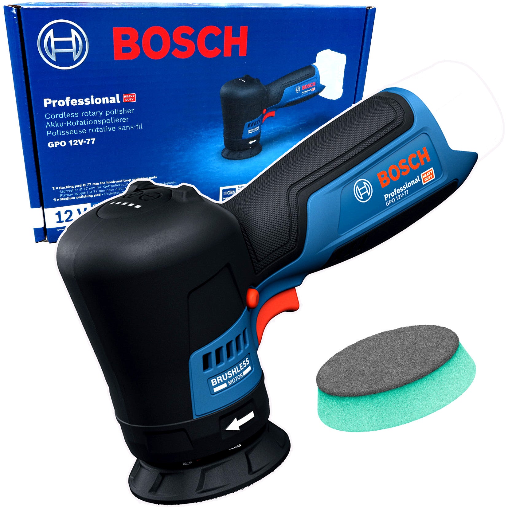 Cordless polisher 77mm BOSCH GPO 12V-77 06019L3000