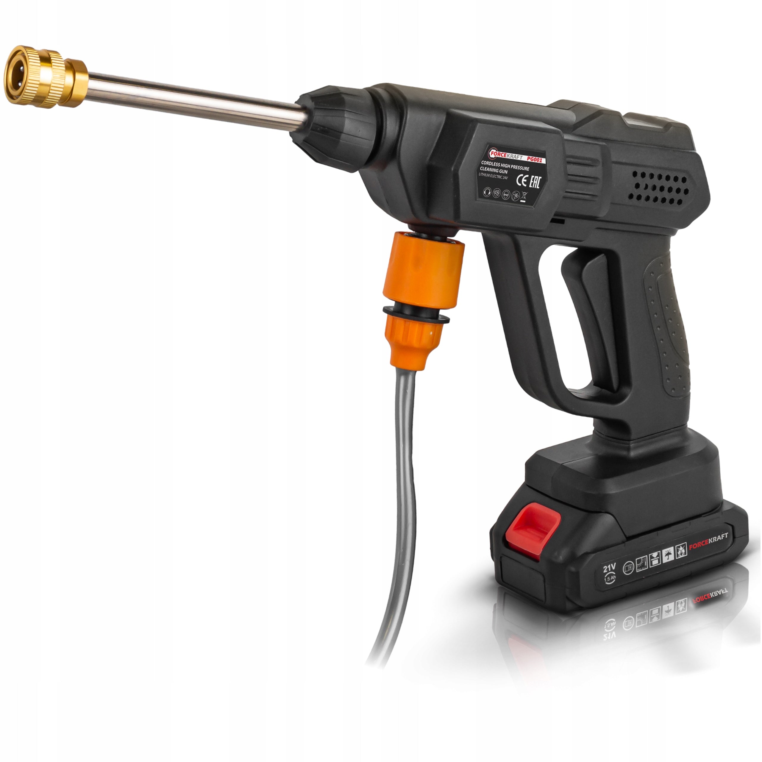 Cordless pressure washer for cube windows 15 bar 2.8 l/min Forcekraft Packaging status original