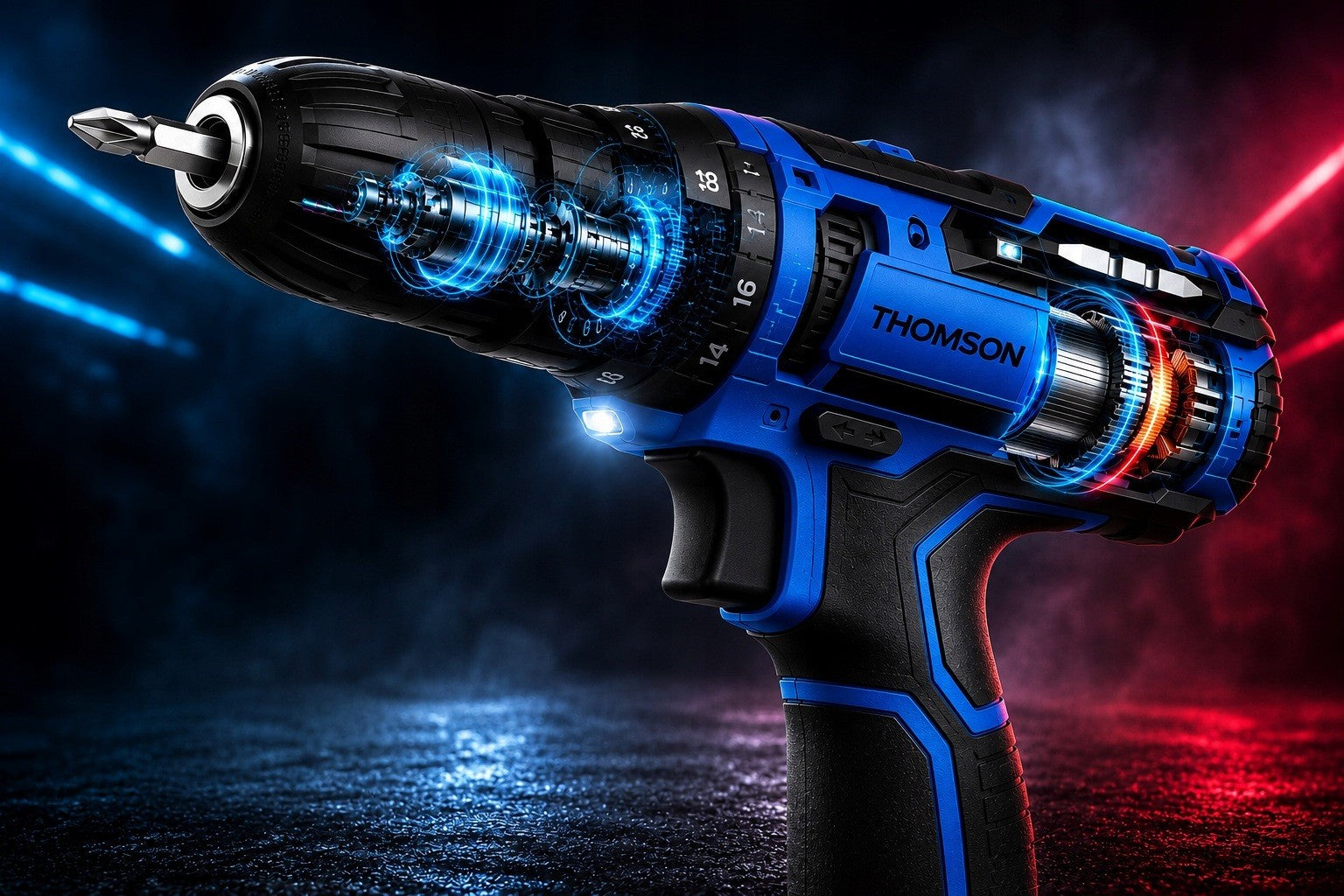 Cordless screwdriver 12V THOMSON 20Nm LED drill/driver + SET Manufacturer code VIO_DRILL12