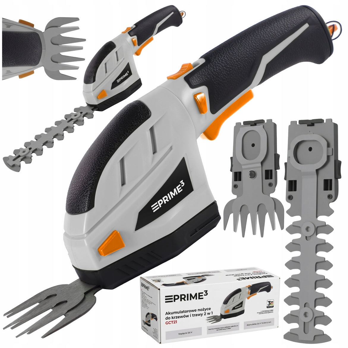 Cordless shears for grass, shrubs and hedge PRIME3 GCT21 2w1 3,6V
