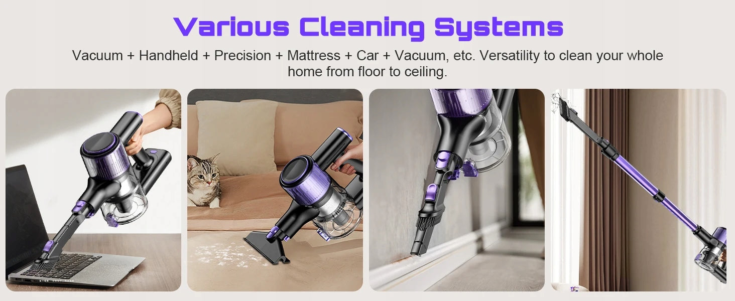 Cordless upright handheld vacuum cleaner Feward A27 40KPA New version Power supply rechargeable battery